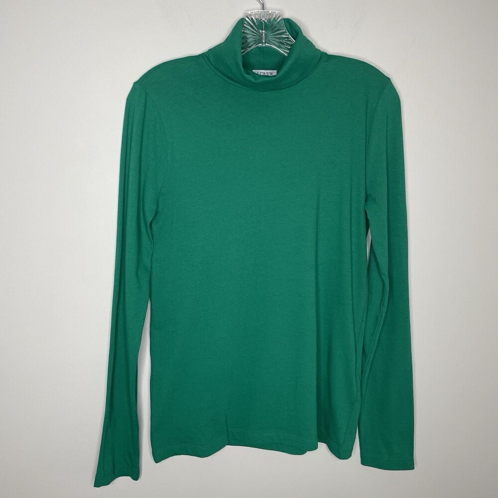 J.CREW Tissue Turtleneck Women XS Green NEW Lightweight Top BB748